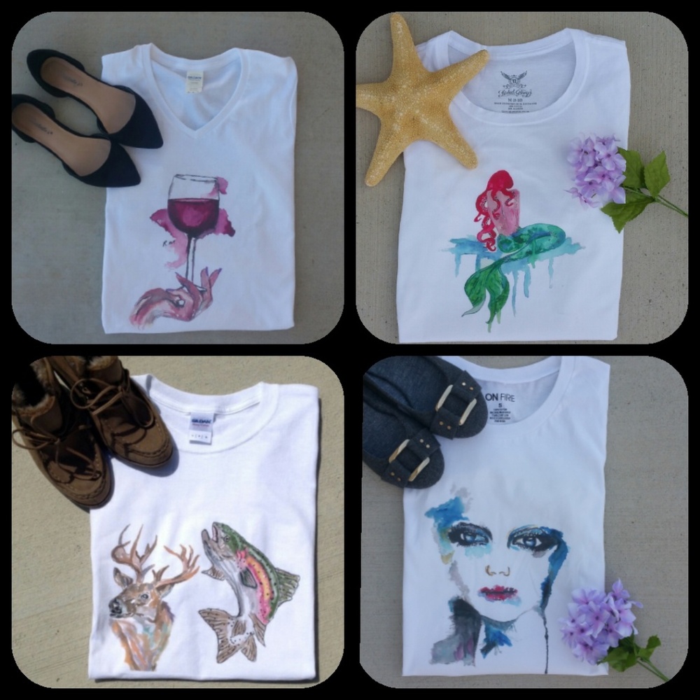 💕Custom Watercolor Shirts💕